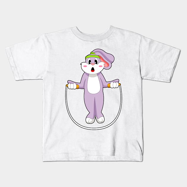 Rabbit Gymastics Rope Kids T-Shirt by Markus Schnabel